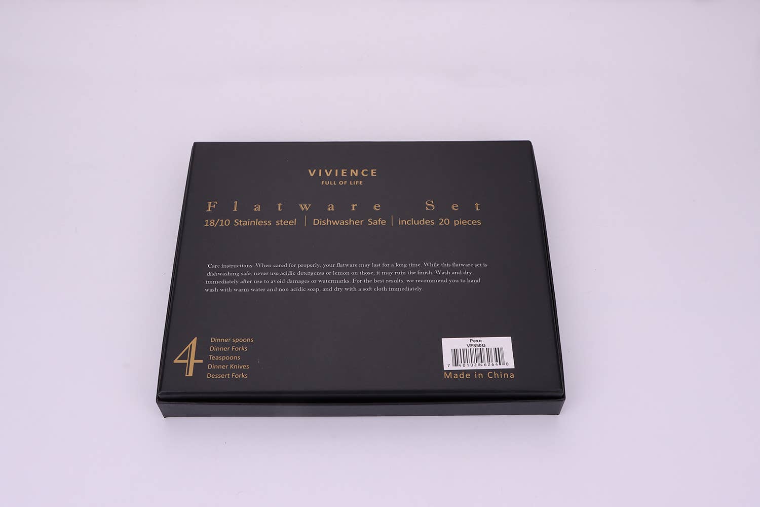 VIVIENCE - Venta al por mayor Conjunto de cubiertos - Juego de cubiertos Pexo de 20 piezas en acabado dorado para 4 personas10