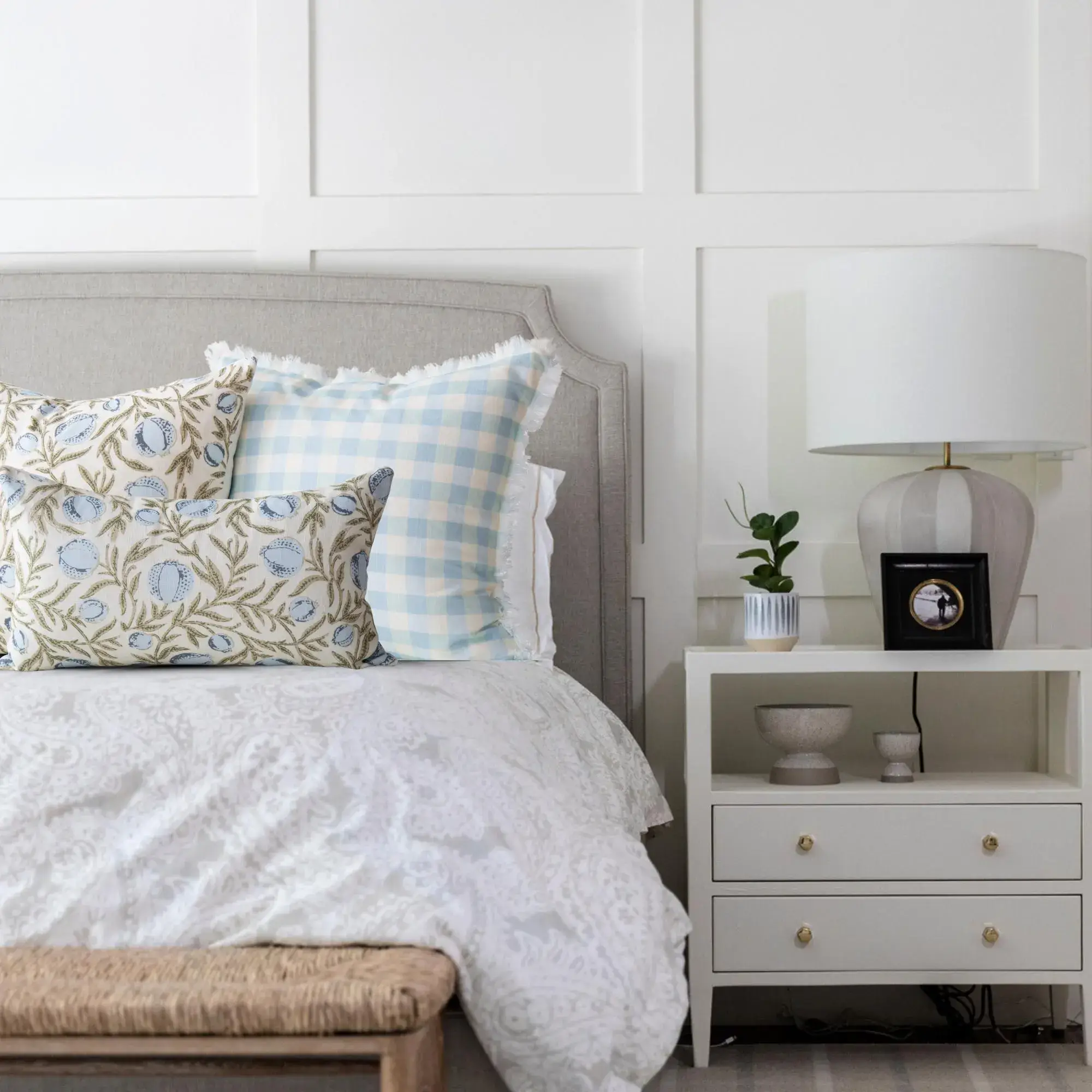 Tajik  Home  LLC - Wholesale Throw Pillow Cover - Alisa Blue Block Print Pillow Cover4