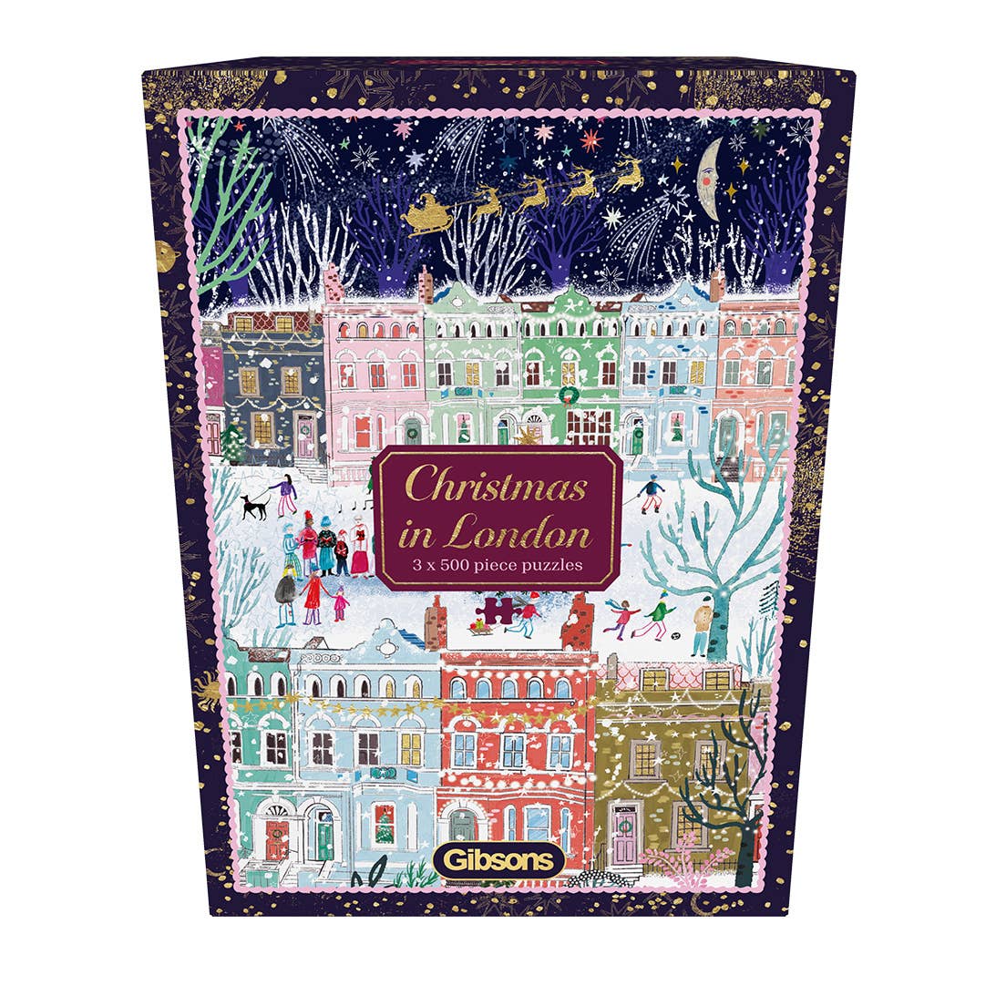 Gibsons Games Ltd – wholesale Puzzle – Adult – Christmas in London 3 x 500 Piece Jigsaw Puzzles1