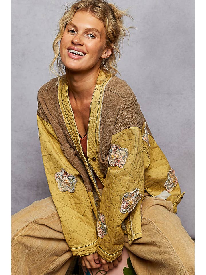 Pol Clothing - Wholesale Jacket - Women's - Long sleeve quilted twill big pocket woven jacket