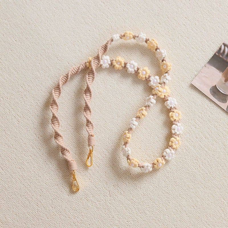 Weavey Studio – wholesale Phonecase strap – Macrame flower twisted pattern lanyard camera phone strap4