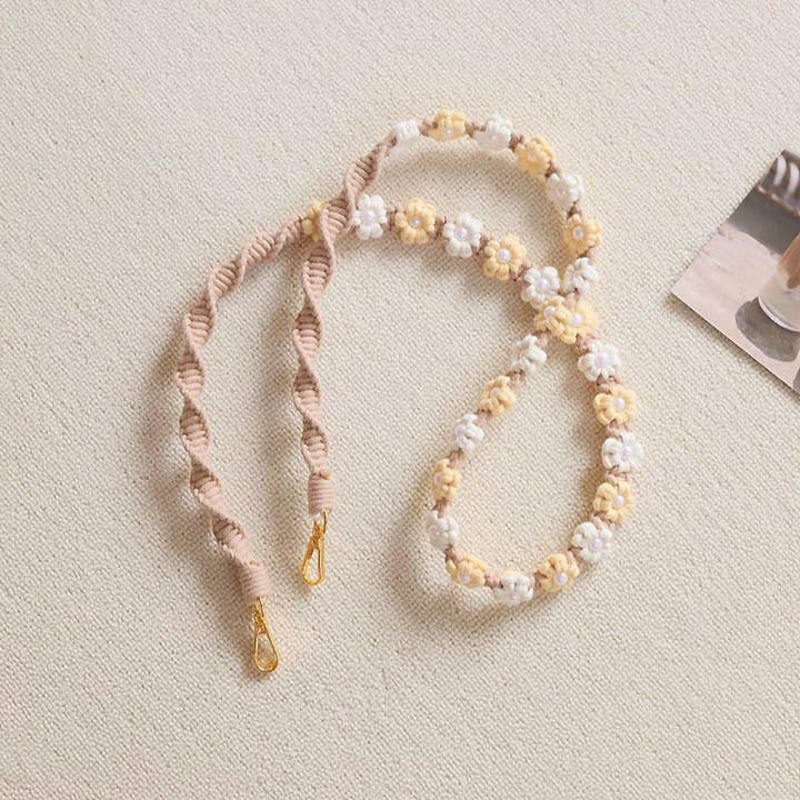 Weavey Studio – wholesale Phonecase strap – Macrame flower twisted pattern lanyard camera phone strap4