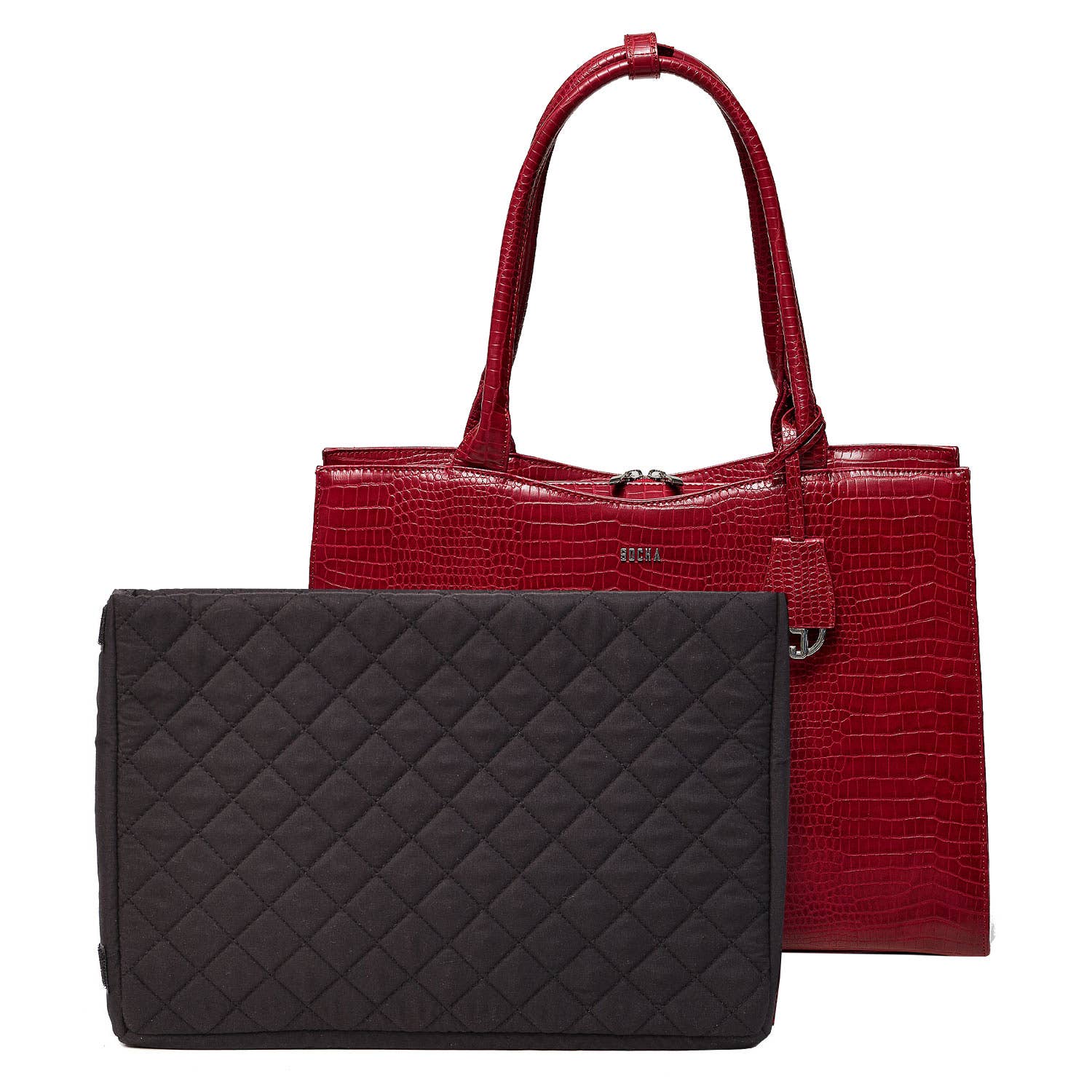 Socha - Venta al por mayor Bolsa de portátil - Mujer - Bolsa para ordenador portátil/bolsa de negocios - croco burdeos 14 pulgadas5