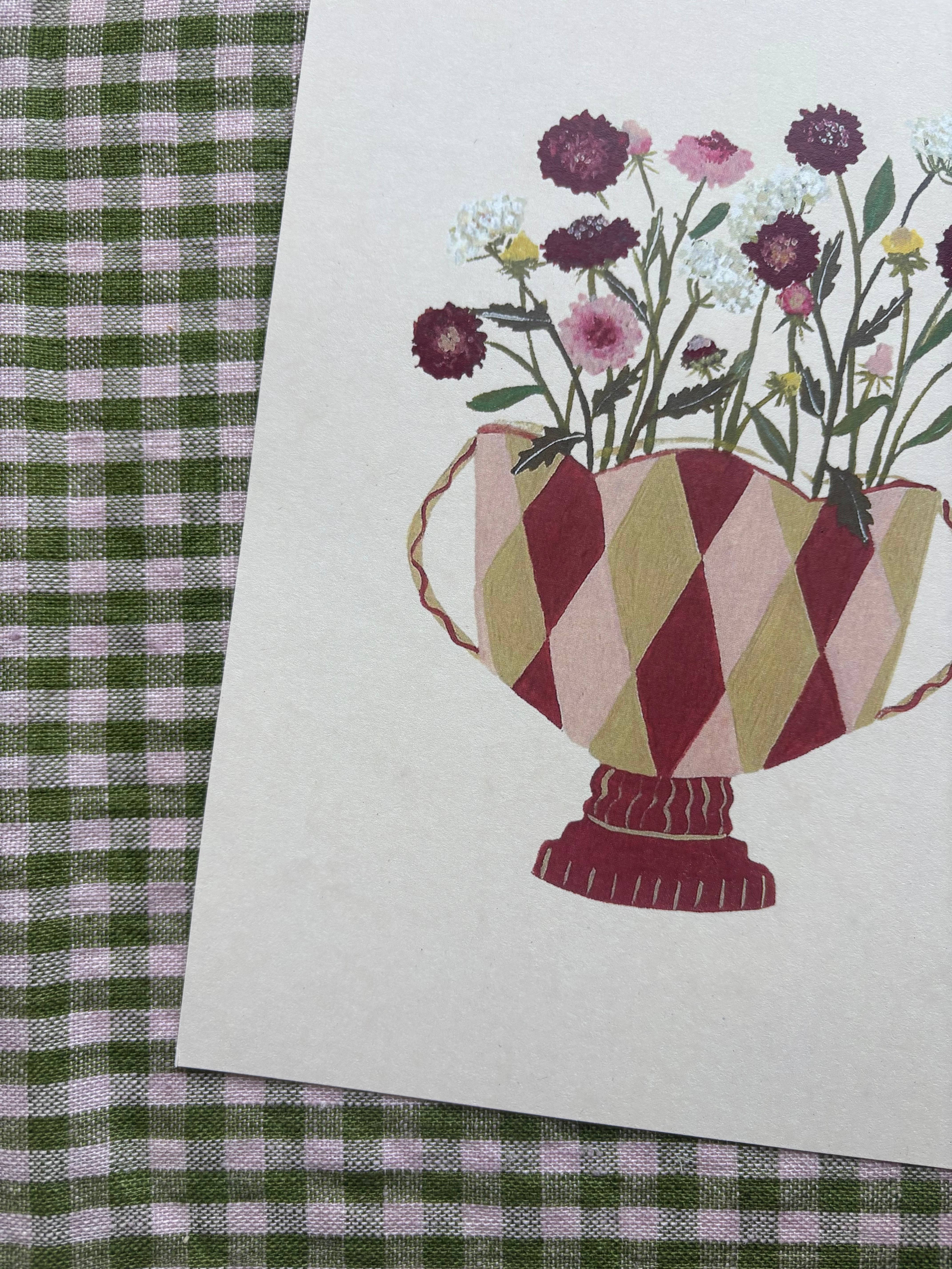 Harriet Watson – wholesale Art print – A5 print- Scabiosa1