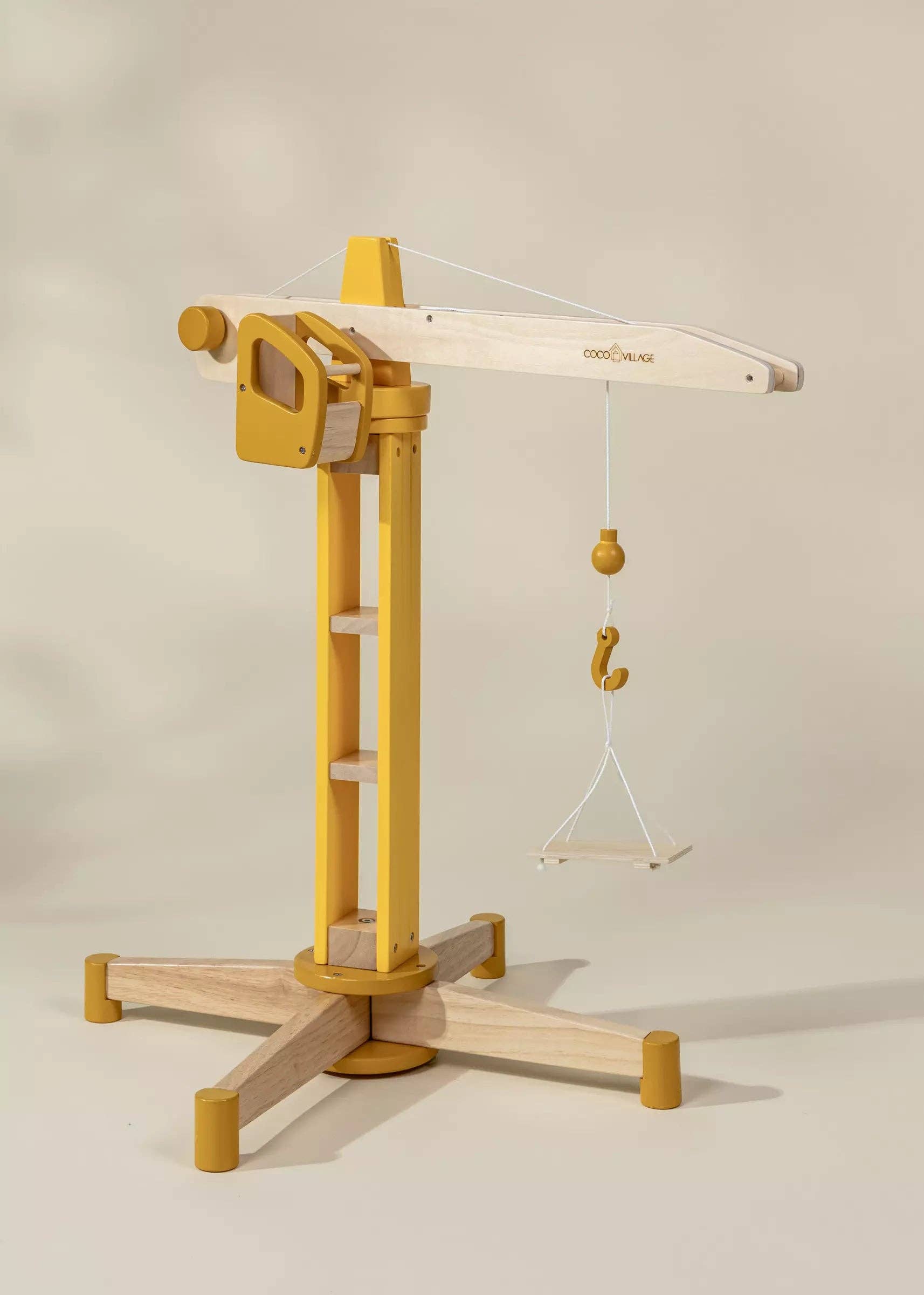 Coco Village - Wholesale Wood Toy - Kids - Oversized Wooden Construction Crane1