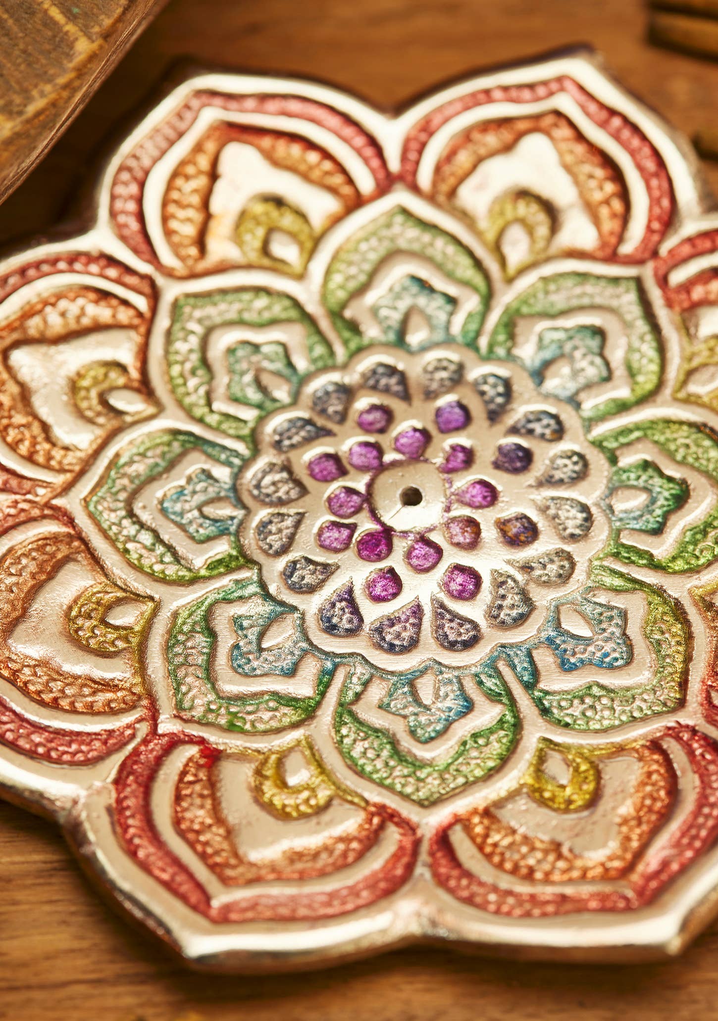 Namaste – wholesale Incense holder – Rainbow Mandala Incense Holder2