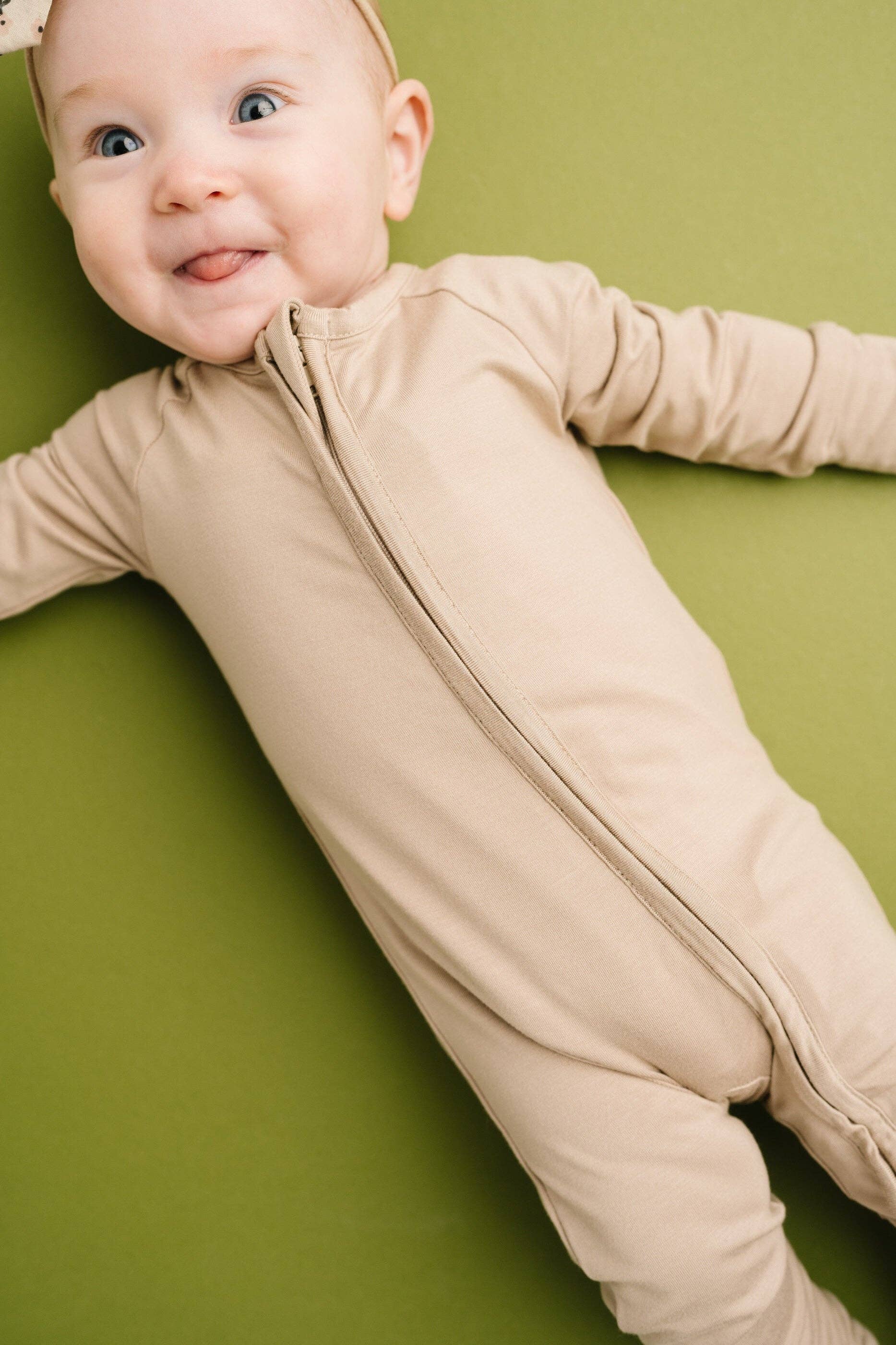 Little One Shop - Wholesale Sleepsuit - Baby - Sandstone Bamboo Sleeper3