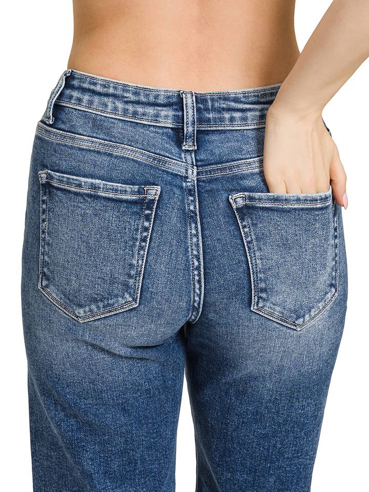 DARK-187551 ...0808 Gecuffte Rechte Spijkerbroek SI-28579 voor groothandel op Faire4