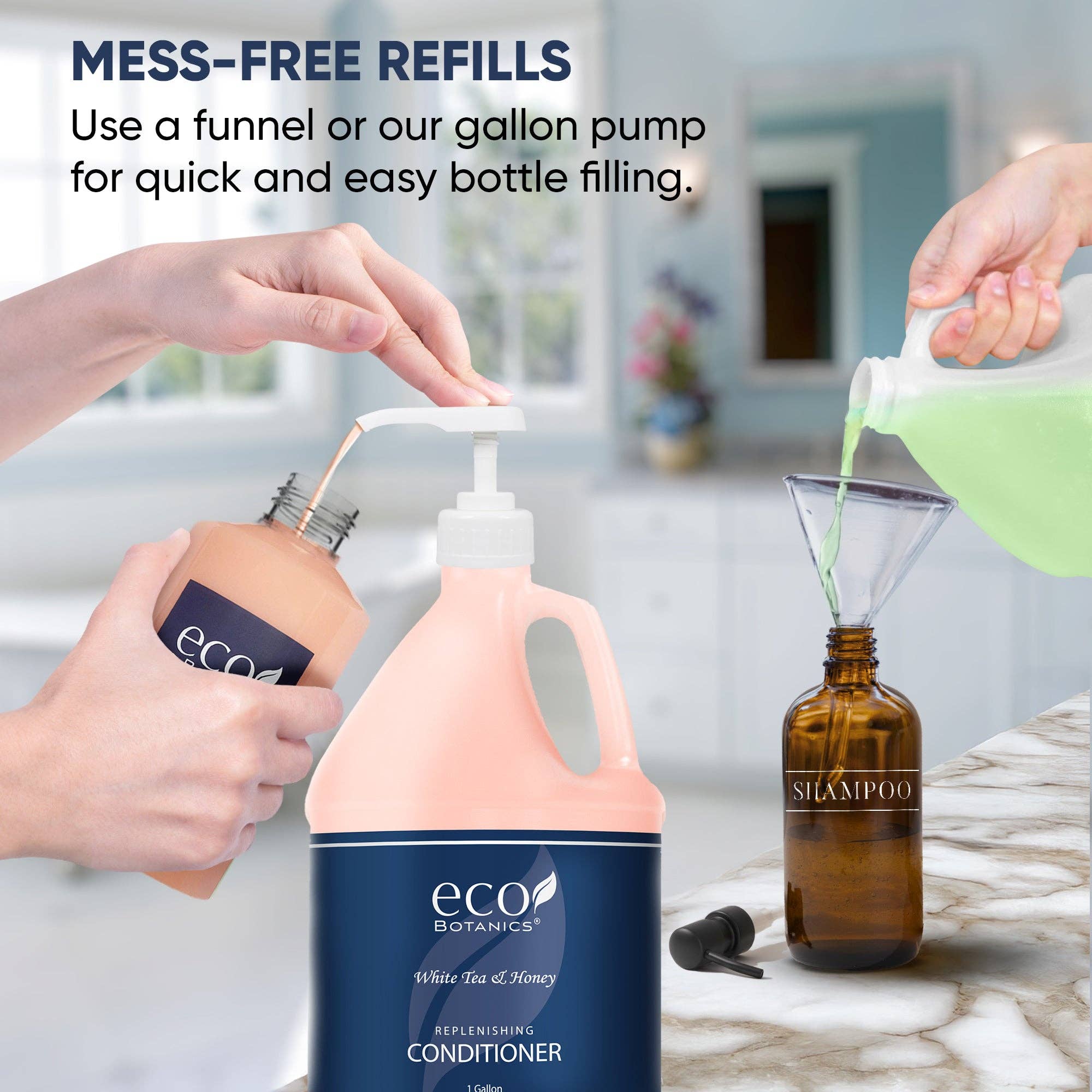 Diversified Hospitality Solutions – Großhandel Bade- & Körperpflege-Set – Eco Botanics Gallonen- & Spenderset | 1-Shoppe All-In-Kit | Shampoo Conditioner Duschgel Gallone | Nachfüllbare 10,14 oz. passende Pumpflaschen5