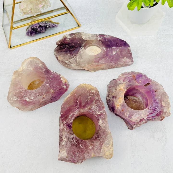Rock Paradise - Wholesale Candle Holder - Rough Amethyst Crystal Candle Holder1