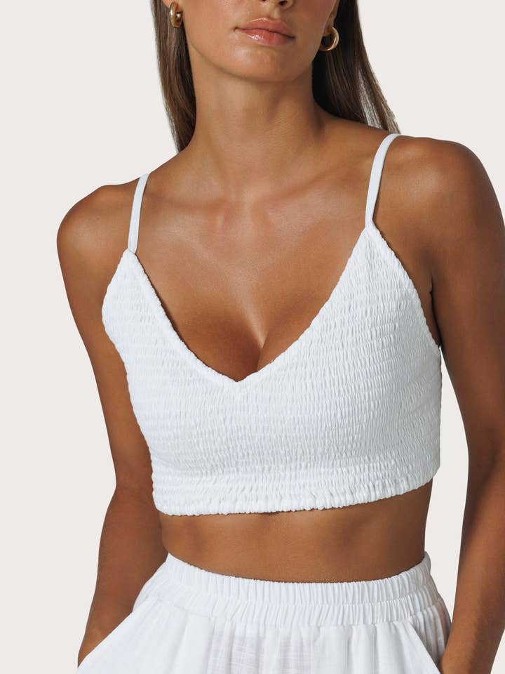 Lila Bralette in White for wholesale by Lusana