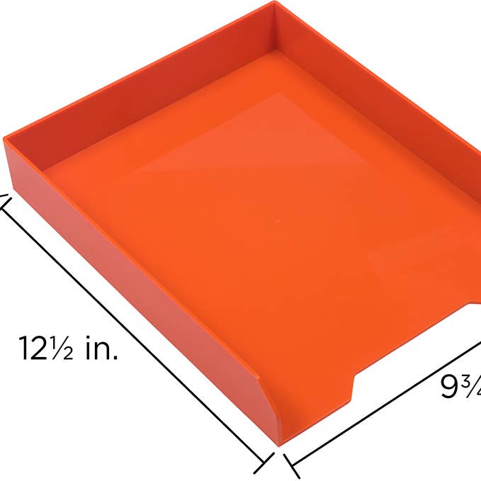 JAM PAPER - Vente Plateaux de bureau - Plateaux à papier empilables, orange, plateau à documents de bureau, 1/paquet1