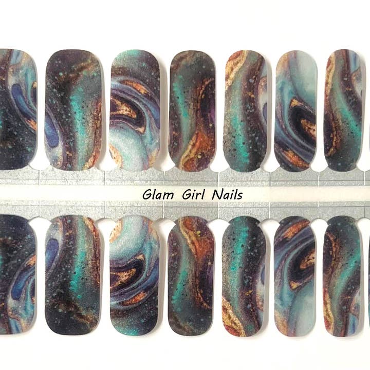 Glam Girl Nails - Vendita all'ingrosso Nail art/decalcomania unghie - Involucri per unghie in marmo pavone