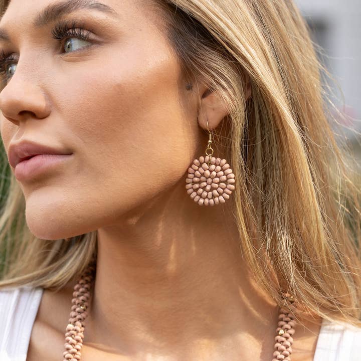 Anju Jewelry - Vente Boucles d'oreilles pendantes - Boucles d'oreilles circulaires Sachi Chromatic Hues - Pêche1