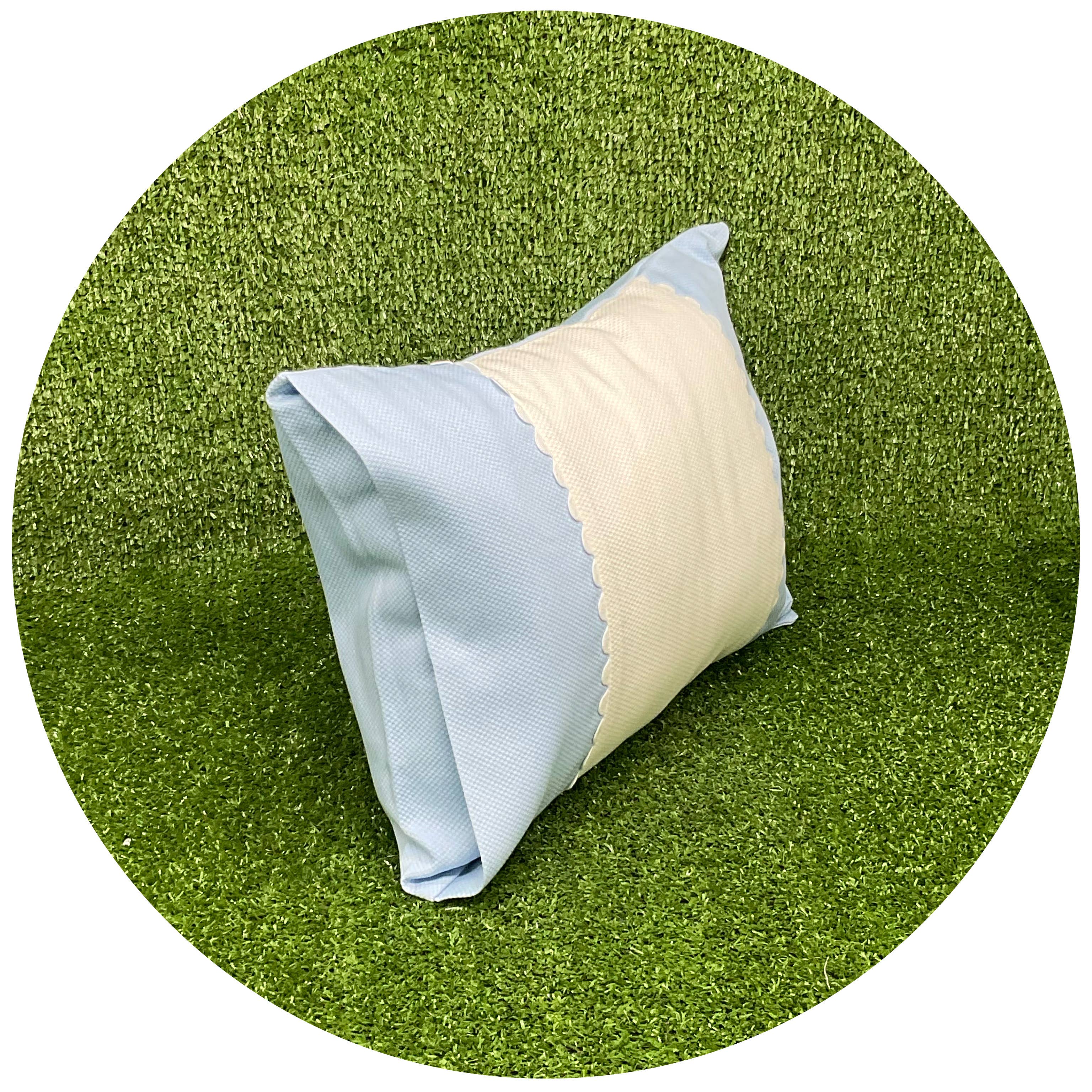 THE ROYALTY COLLECTION - Wholesale Bedding Pillowcase/Sham - Kids & Baby - Blue Cotton Pique Baby/Travel Pillowcase with insert1