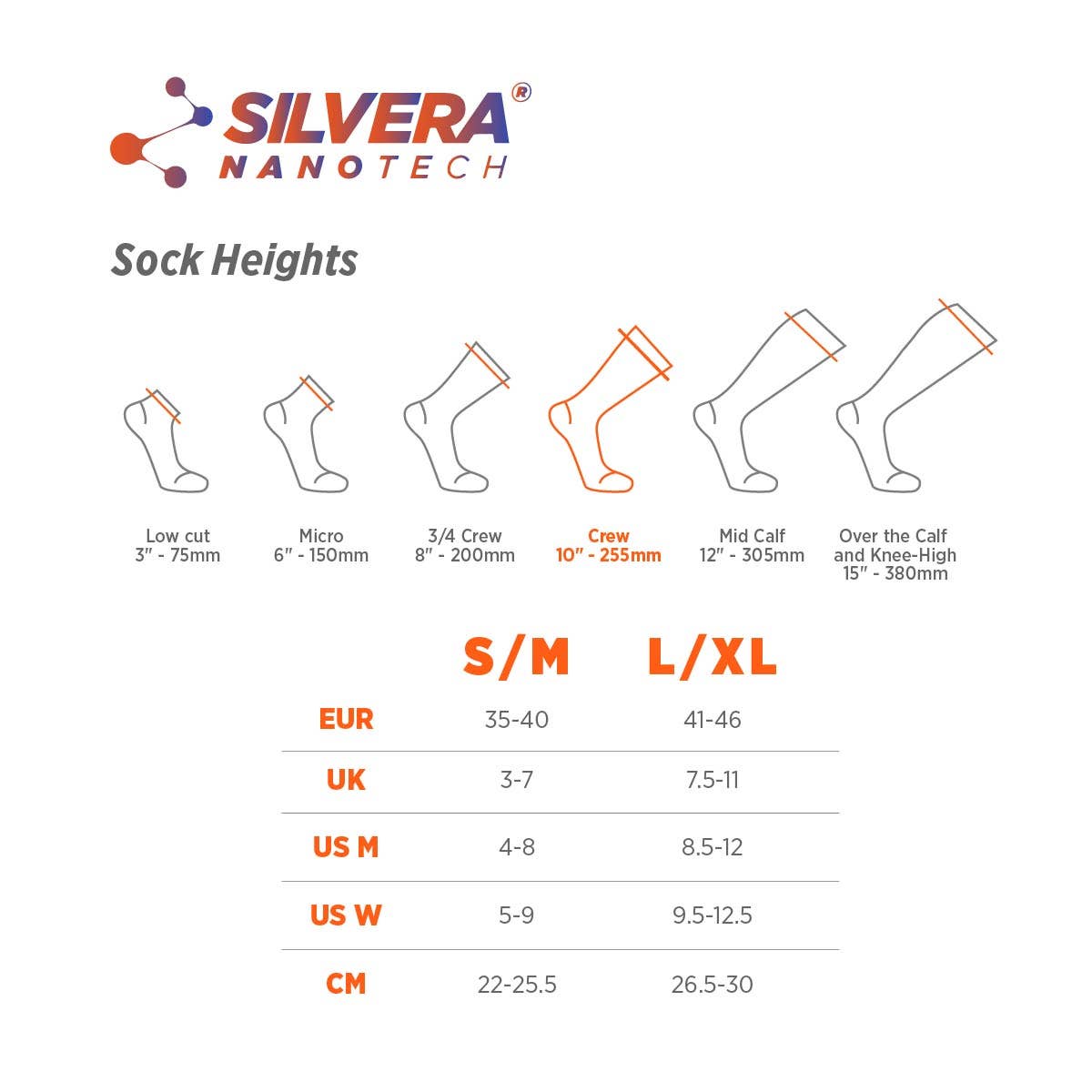 Silvera Nanotech - Wholesale Socks - Unisex - Antibacterial Running Compression Socks Men & Women 2-Pack10