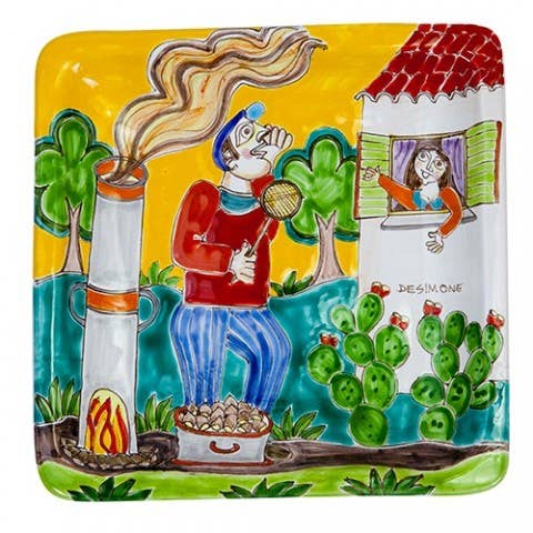 Quadratischer Teller 24x24 DS 13 für den Großhandel von Ceramiche De Simone