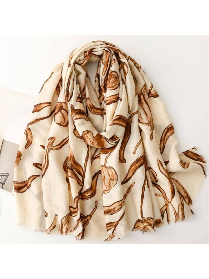 Scarvii - Pañuelo con Estampado de Boceto Abstracto de Tulipán para venta al por mayor de Funkyrel® Atzbranding Limited