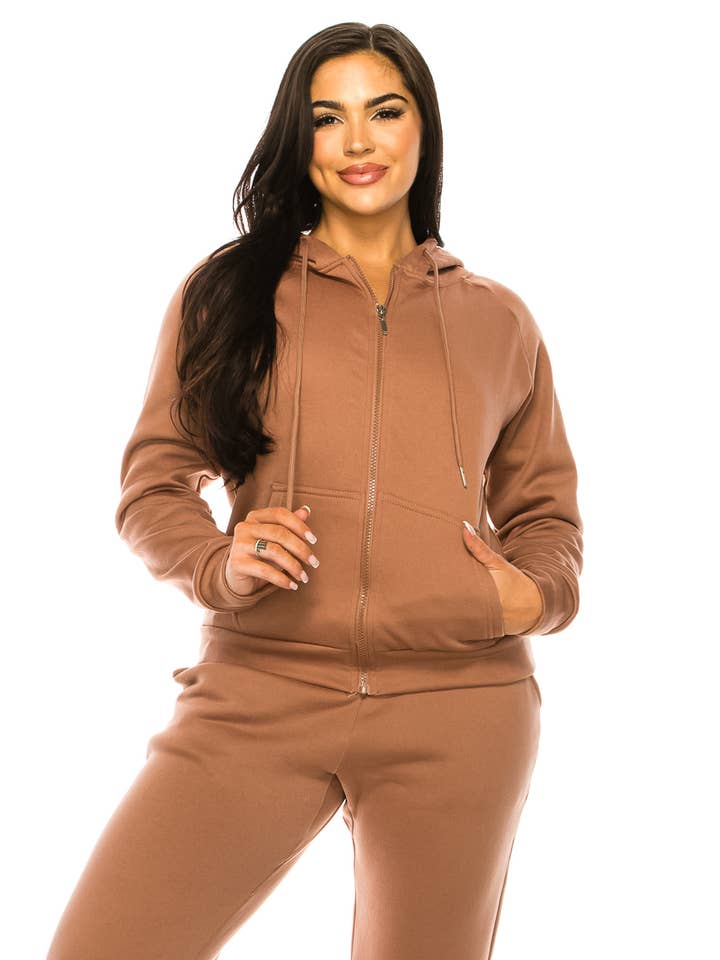 Lime All the Time - Wholesale Lounge Set - Women's - 2 Pcs Zipper Hoodie and Jogger Pants Set9