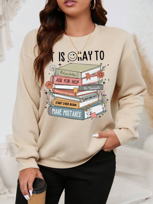 Rosa Clothing - Wholesale Sweatshirt - Women's - Italian lemon Cozy season print crew sweatshirt9