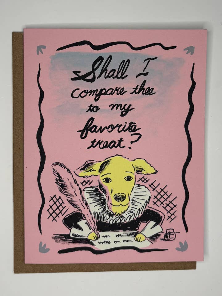 Valentine's Day/anniversary/love poetry dog greeting card for wholesale by Steve Teare's Pet Portraits