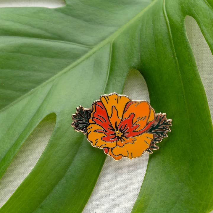 Wildship Studio - Wholesale Lapel Pin/Button - California Poppy Enamel Pin4