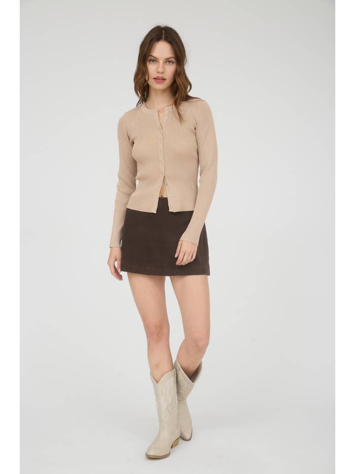 The Workshop Studio - Vente Cardigan – femme - GILET EN MAILLE À COL ROND AVEC BOUTONS-PRESSION26