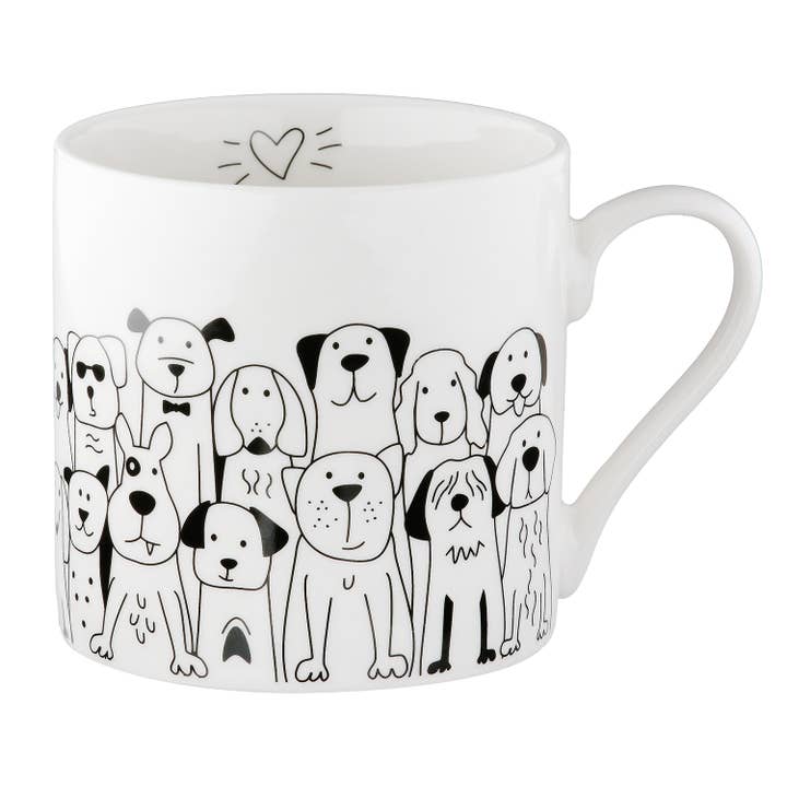 Cup/mug Dog Gang, H.9 cm for wholesale by Gilde Handwerk Macrander GmbH & Co. KG