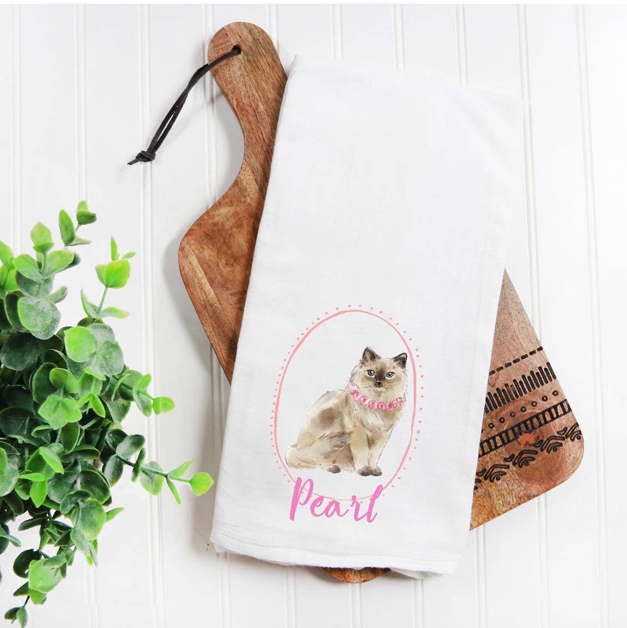 The Preppy Pineapple Home - Wholesale Tea Towel - Ragdoll Cat Flour Sack Tea Towel, Pet Portrait7