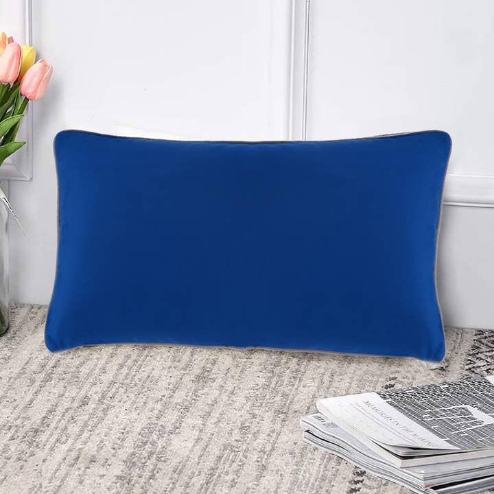 12 x 20 Fløjlspudebetræk - Marineblå Base for engroshandel hos Kantha Decor