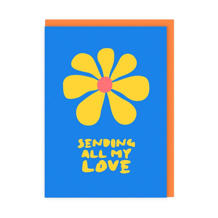 Sending All My Love | Bright Sunflower Support Card for wholesale by LoveLossDiscoballs