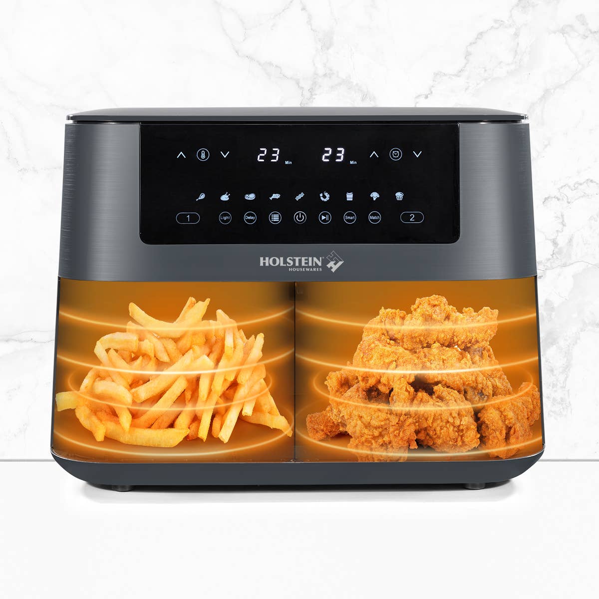 Holstein Housewares - Wholesale Kitchen Appliance - Holstein Housewares 8.4 QT DUAL BASKET DIGITAL AIR FRYER4