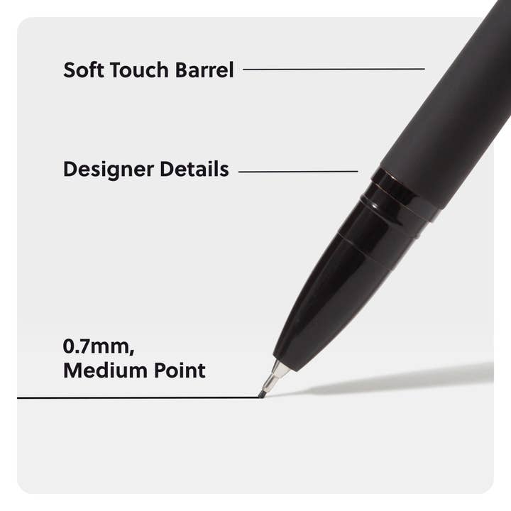 U Brands - Wholesale Pen - U Brands Midnight The Catalina Felt Tip Pens, 6 CT Black