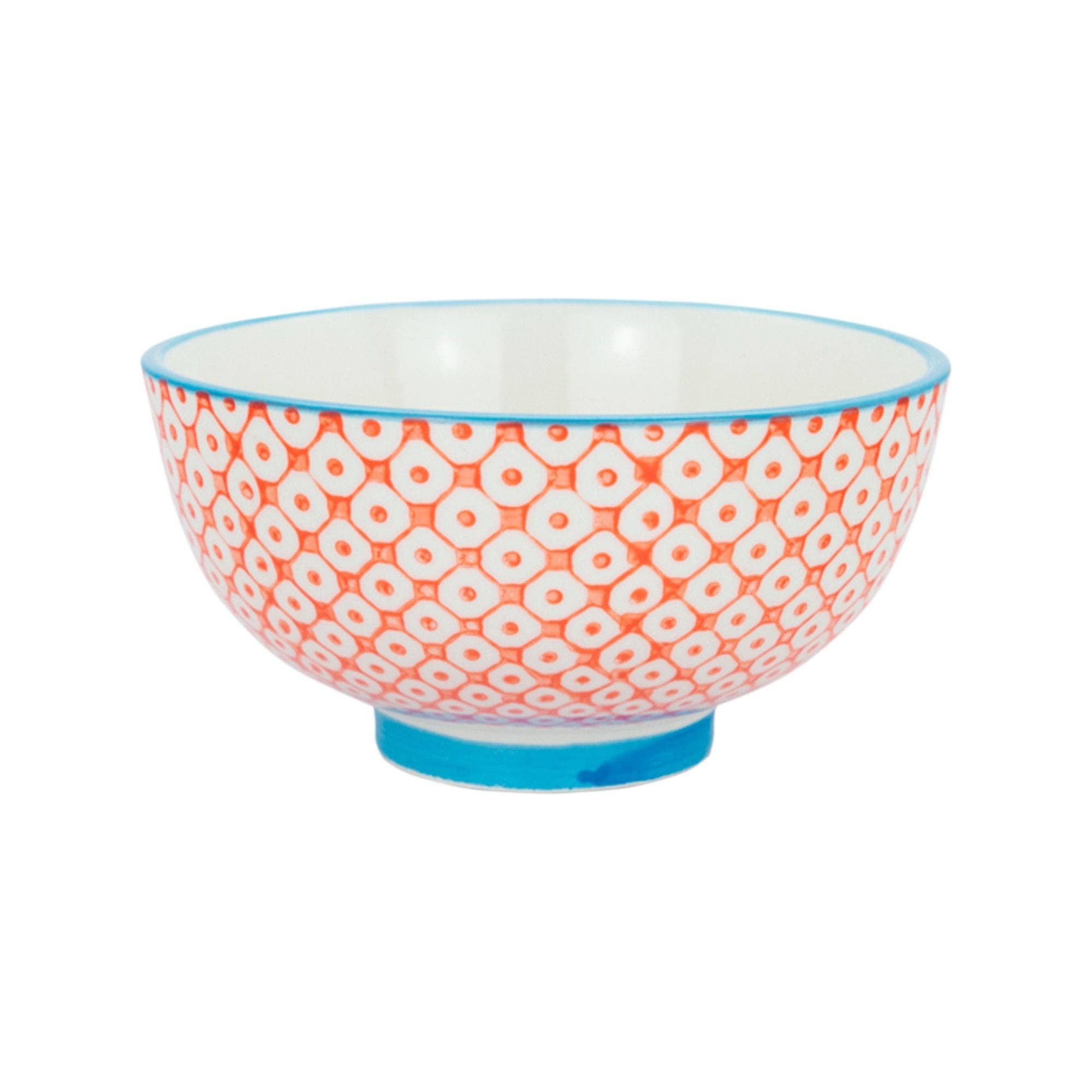Rinkit Ltd – wholesale Bowl – Nicola Spring Patterned Rice Bowl - Orange and Blue0