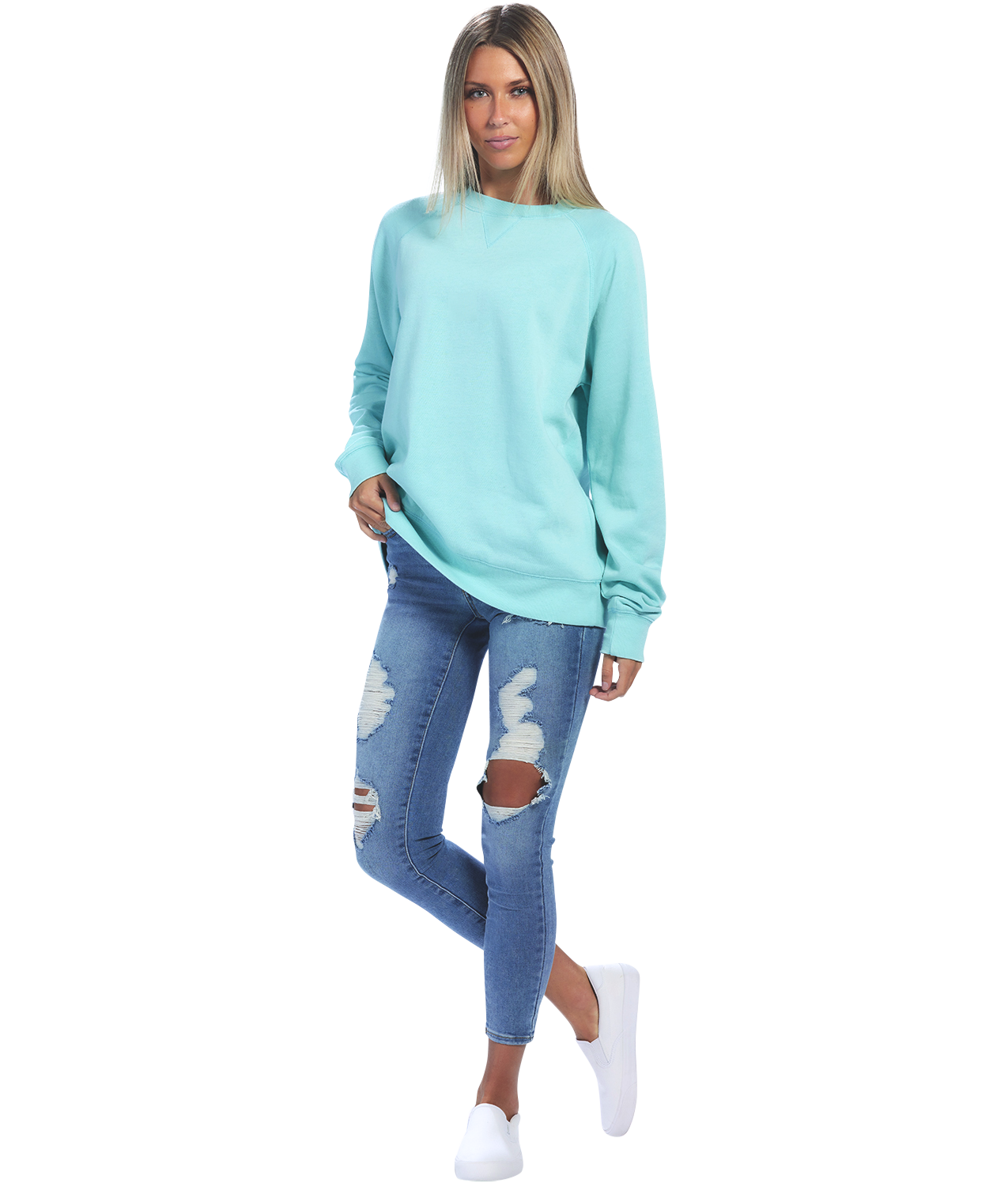 U.S. Apparel - Wholesale Sweatshirt - Women's - Adult Vintage Fleece Crew1