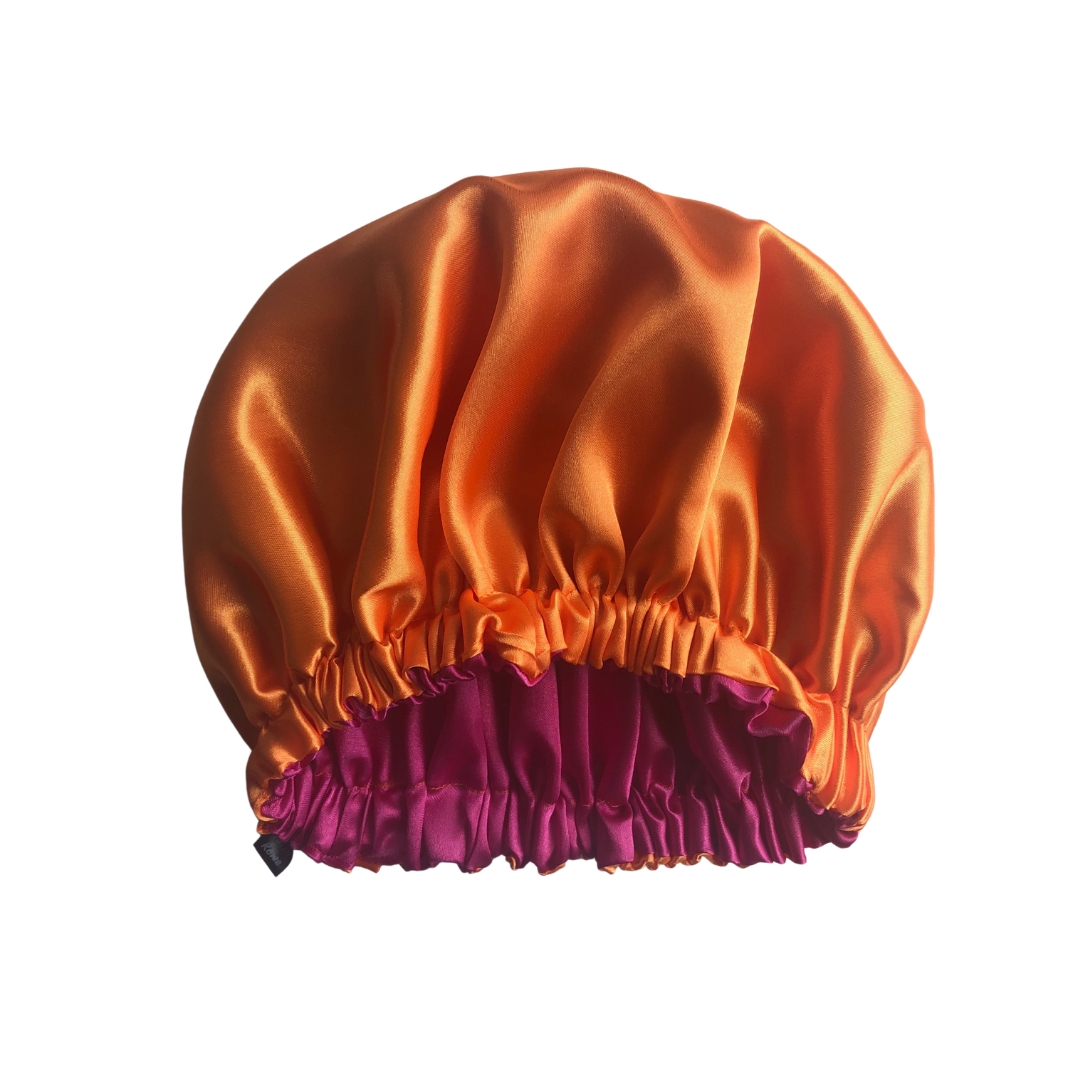 Satin Rowe – wholesale Shower cap – Satin Bonnet - Pink Orange Reversible1