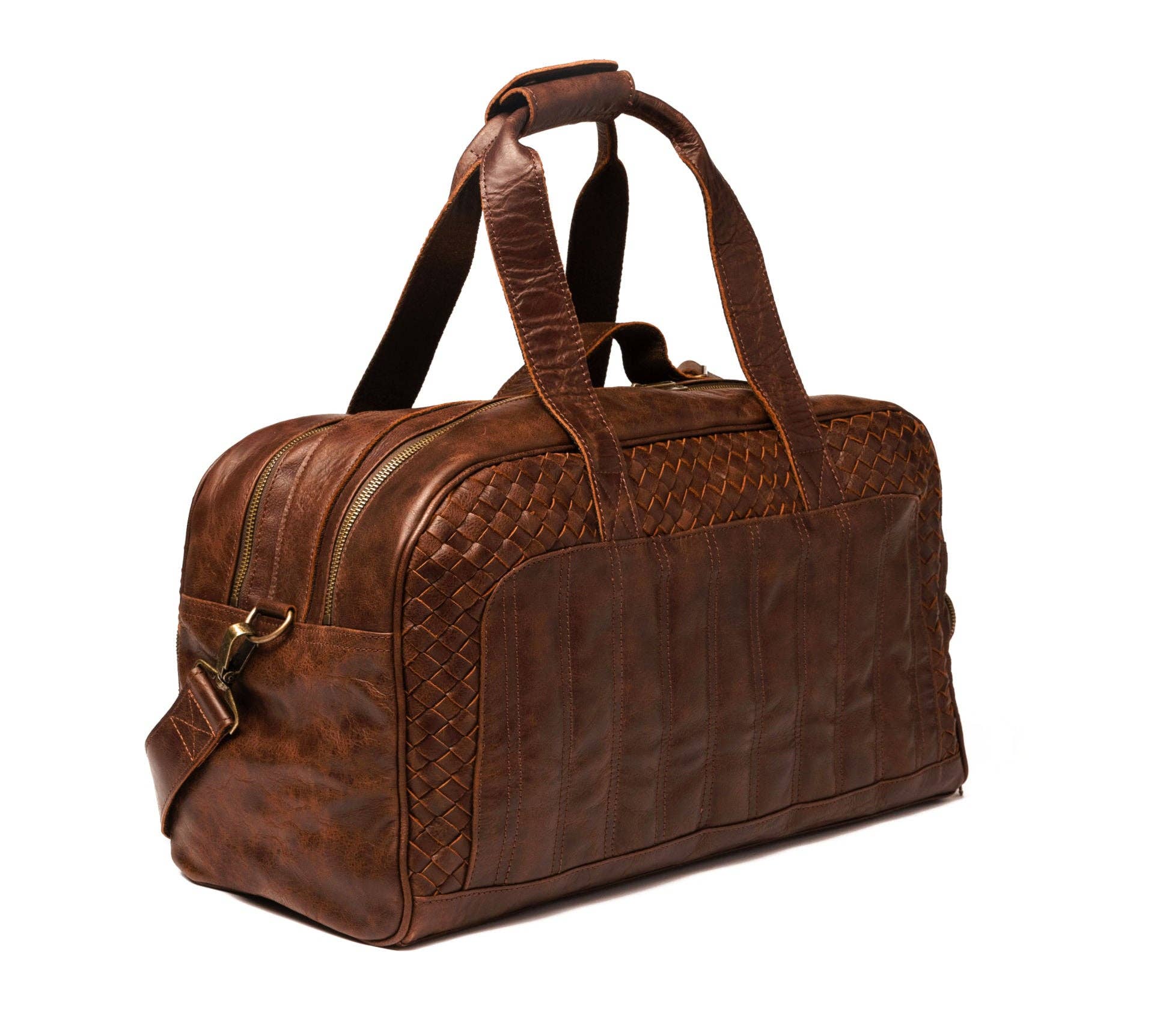 Hides - Wholesale Weekender Bag - Men's - Woven Leather Weekender Duffel Bag3