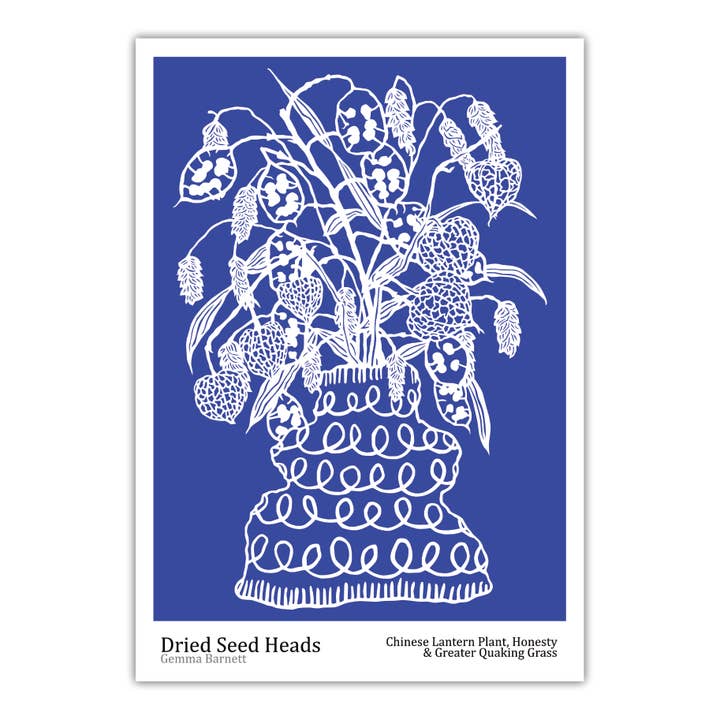 A3 Dried Seed Heads Art Print for wholesale by Gemma Barnett