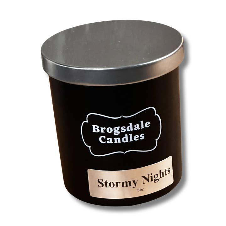 Stormy Nights Hand poured soy blend wooden wick candle. for wholesale by Brogsdale Candles