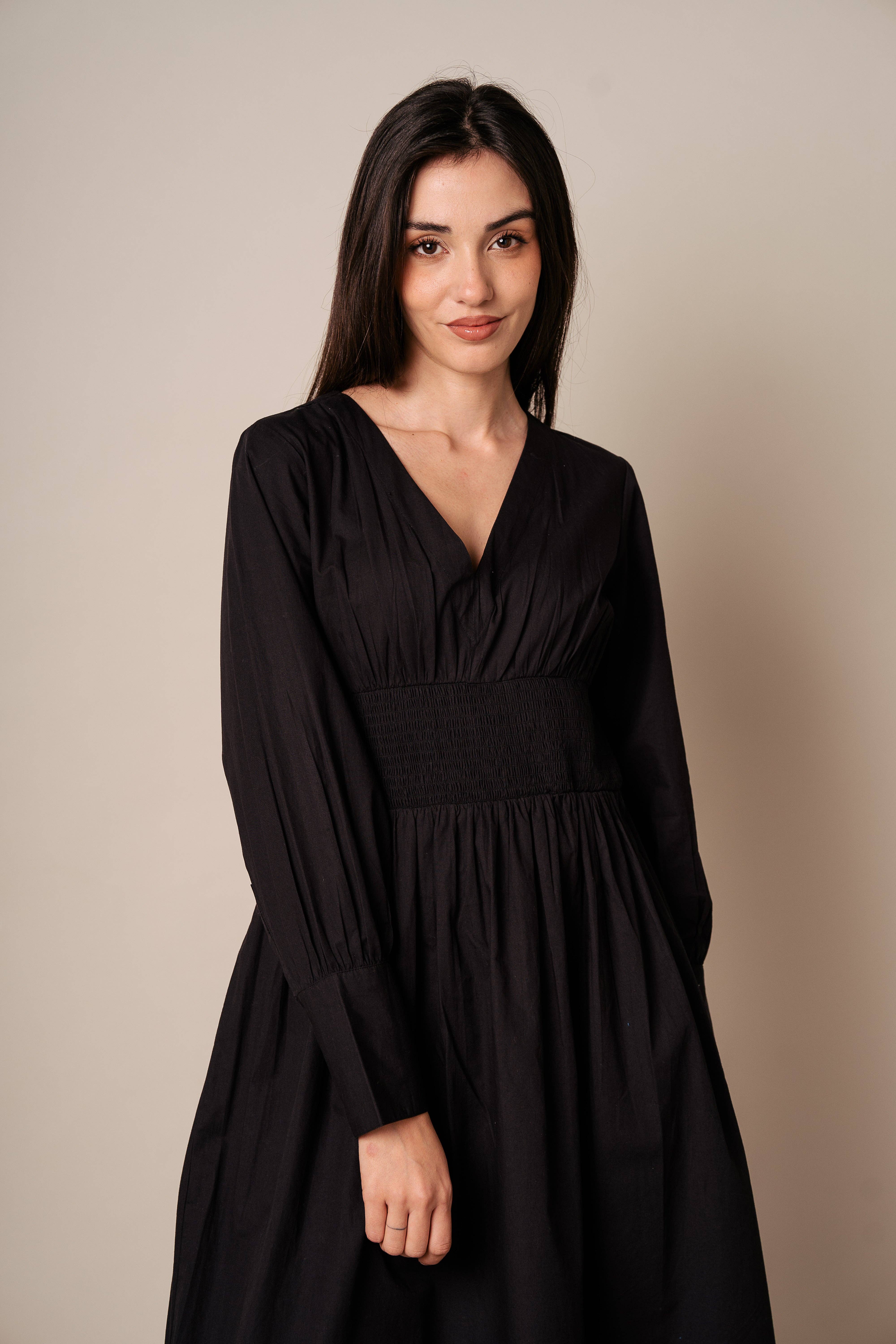 Kapda Casa - Wholesale Dress - Women's - Vestido Clásico Largo- Negro2