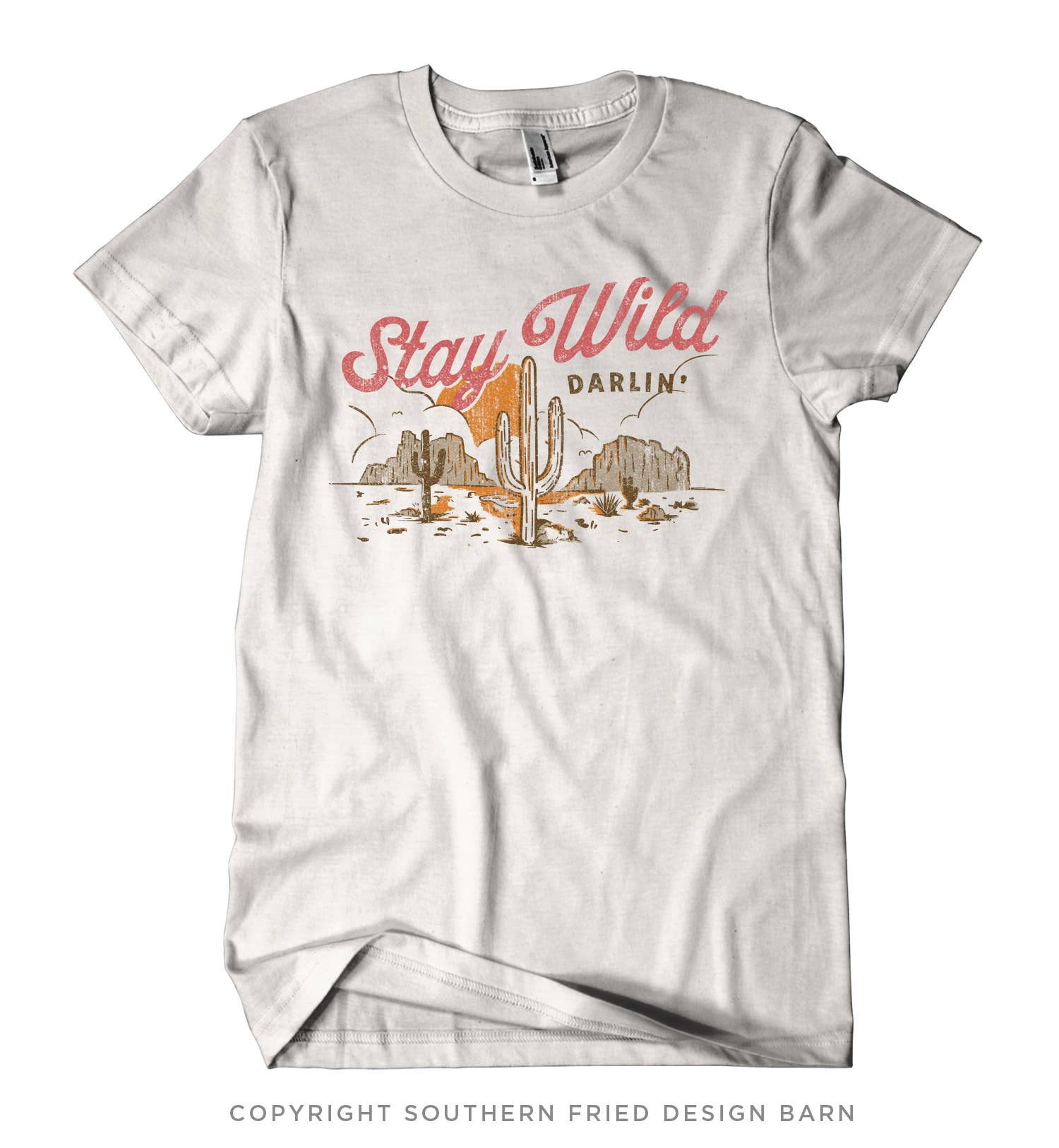 SOUTHERN FRIED DESIGN BARN - Wholesale Screen Printed T-Shirt - Women's - Stay Wild Darlin' Shirt0