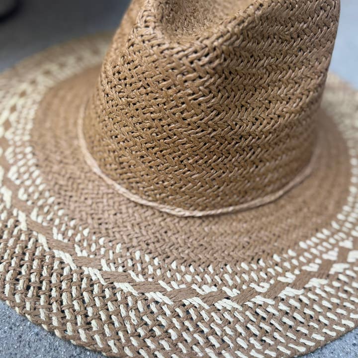 Love and Thyme - Wholesale Straw Hat - Women's - Modern Two Tone Boho Style Straw Hat2