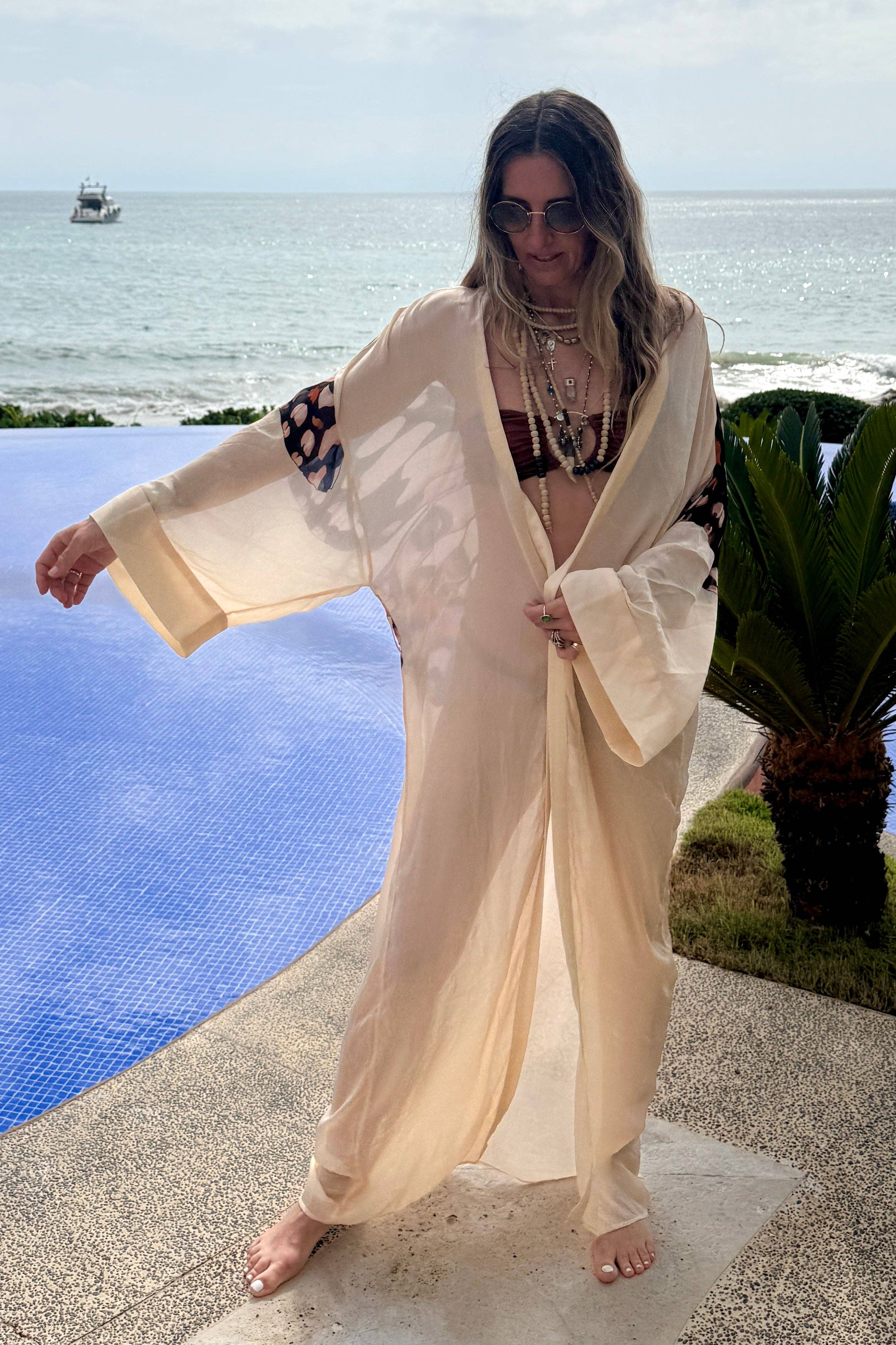 Metamorphosis Vanilla Silk Road Kimono for wholesale on Faire17