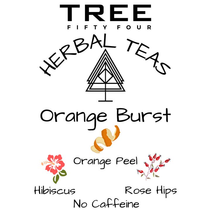 Tree Fifty Four - Wholesale Loose Tea - Orange Burst Herbal Tea Blend | 2oz - 1 KG | Bulk Tea