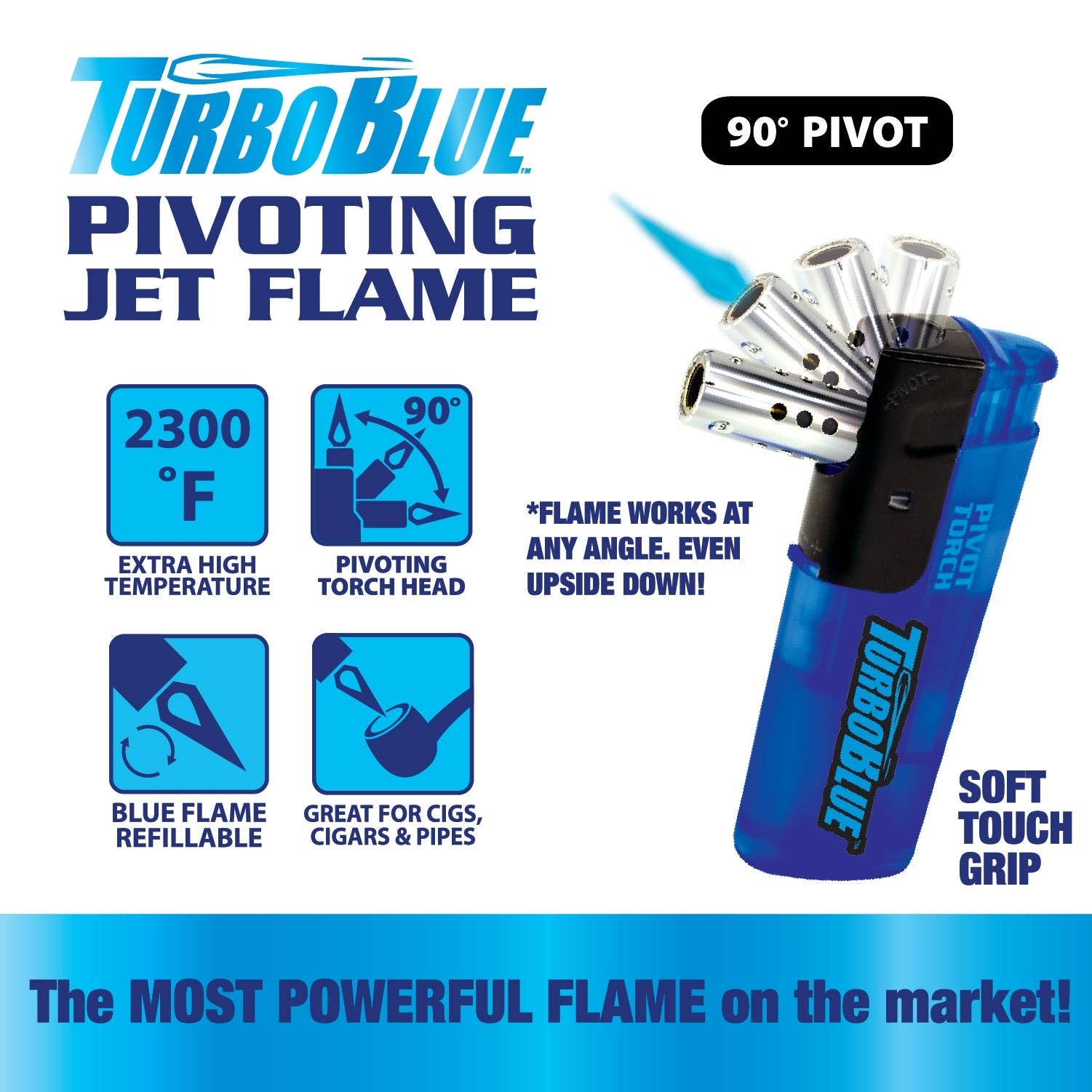 Torch Blue - Wholesale Lighter - Torch Blue Pivot Head Torch Lighter- 25/Display3