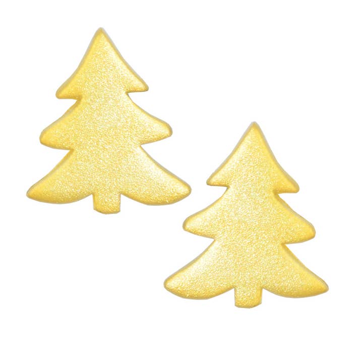 Oorknopjes mat vergulde kerstboom 925 zilver voor wholesale door Janusch