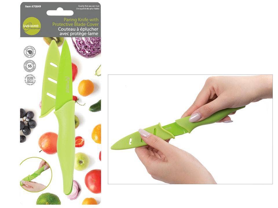 Luciano Gourmet - Wholesale Knife Set - L.Gourmet 3.5" Paring Knife w/Blade Cover, b/c (CP)0