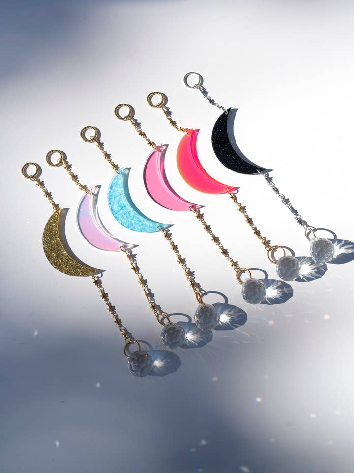 Acrylic Mini Moon Sun Catcher for wholesale by Hustle Home Décor