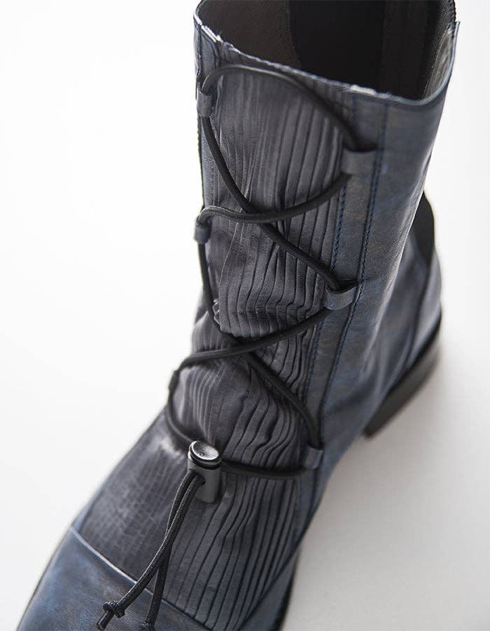 Marita Moreno - Wholesale Combat/Military Boots - Men's - Shadows Osaka Blue Man Boots - Men Boots in Upcycled Leather1