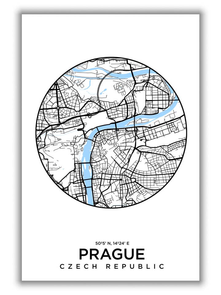Mapa de Praga para venta al por mayor de Stanley Print House
